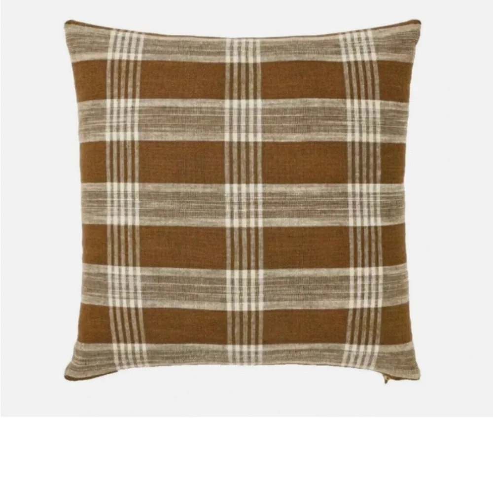 Woven Plaid Pillow Removable Cover 20